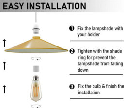 Yellow Metal  Pendant Light Shade Disc Shape 40Cm Retro Easy Fit Ceiling Lamp Shade For Living Rooms Bedrooms Hanging For Kitchen - thumbnail 5