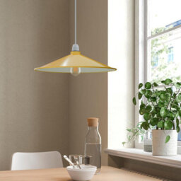 Yellow Metal  Pendant Light Shade Disc Shape 40Cm Retro Easy Fit Ceiling Lamp Shade For Living Rooms Bedrooms Hanging For Kitchen - thumbnail 4
