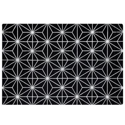 Beliani Rug Sibel Black 160 X 230 Cm Viscose - image 1