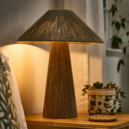 Dibor Traditional Style Natural Jute Rope Bedroom Living Room Table Lamp - thumbnail 1