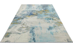 Blue Gold Abstract Polyester Soft Modern Living Room, Bedroomrug - 200Cm X 290Cm - thumbnail 3
