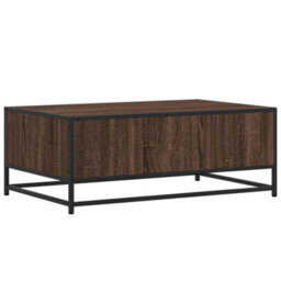 Berkfield Coffee Table Brown Oak 90X57X35 Cm Engineered Wood And Metal - thumbnail 7