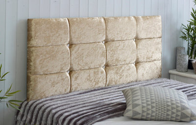 "Adore Designs Roma Crushed Velvet 4Ft6 Double 20"" Headboard -  Gold"