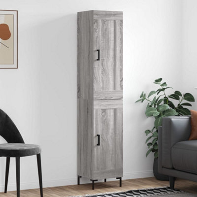 Berkfield Highboard Grey Sonoma 34.5X34X180 Cm Engineered Wood - image 1