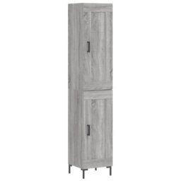 Berkfield Highboard Grey Sonoma 34.5X34X180 Cm Engineered Wood - thumbnail 2