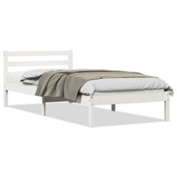 Walplus Bed Frame With Headboard White 210 X 100 Cm Solid Pine Wood - thumbnail 3