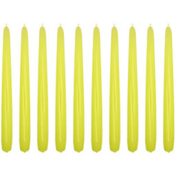 "SolaDirect Tapered Dinner Candles, Pack Of 10, Unscented, Long Burning Time, 24 Cm / 19.45"" (Pistachio, Varnished)" - thumbnail 1