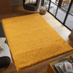 Smart Living Shaggy Soft Thick Area Rug, Living Room Carpet, Kitchen Floor, Bedroom Soft Rugs 60Cm X 110Cm - Ochre - thumbnail 2