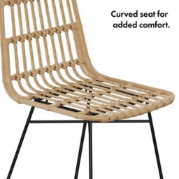 Dining Chairs Set Of 2 Rattan Pair Of Kitchen Chairs - thumbnail 3