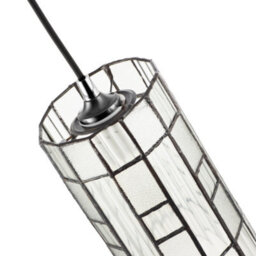 Happy Homewares Cylindrical Traditional Tiffany Easy Fit Shade With Frosted And Ribbed Panels - thumbnail 4