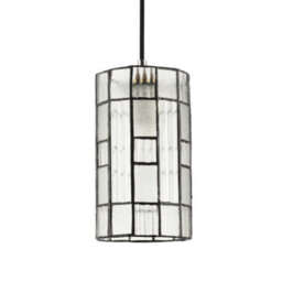 Happy Homewares Cylindrical Traditional Tiffany Easy Fit Shade With Frosted And Ribbed Panels - thumbnail 1