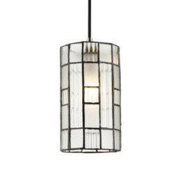 Happy Homewares Cylindrical Traditional Tiffany Easy Fit Shade With Frosted And Ribbed Panels - thumbnail 2