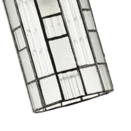 Happy Homewares Cylindrical Traditional Tiffany Easy Fit Shade With Frosted And Ribbed Panels - thumbnail 3