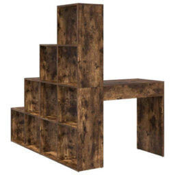 Berkfield Corner Desk Smoked Oak 101.5 X 149.5 X 149.5 Cm Engineered Wood - thumbnail 6