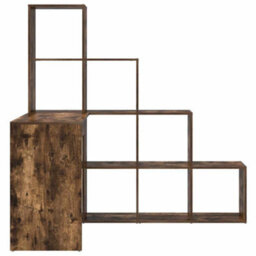 Berkfield Corner Desk Smoked Oak 101.5 X 149.5 X 149.5 Cm Engineered Wood - thumbnail 5