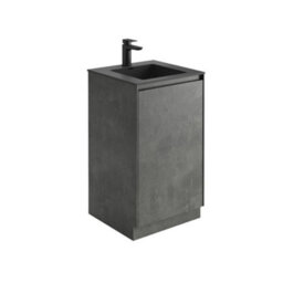 Plum&clay Rigel Concrete Grey Floor Standing Bathroom Vanity Unit With Black Basin (W)500mm (H)850mm - thumbnail 2