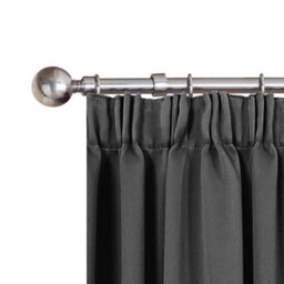 Ameha Dark Grey 230 Gsm Plain Thermal Blackout Pencil Pleat Door Curtain For Bedroom Single Panel Energy Saving 66'' X 84'' Uk - thumbnail 8