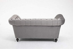 Grey 3 Seater Handmade Chesterfield Sofa Armchair Settee Love Seat Velvet - D Pro T Homeware - thumbnail 5