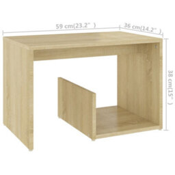 Berkfield Modern Side Table Sonoma Oak 59X36X38 Cm Engineered Wood - thumbnail 6