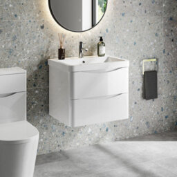 Affine 600mm Bathroom Vanity Unit Wall Hung Storage Furniture Basin Soft Close White - thumbnail 2