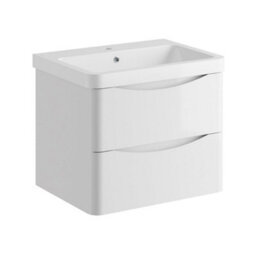 Affine 600mm Bathroom Vanity Unit Wall Hung Storage Furniture Basin Soft Close White - thumbnail 4