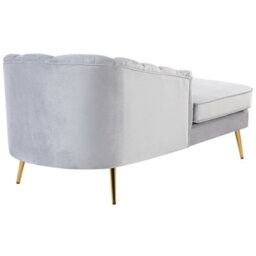 Beliani Right-Hand Chaise Longue Allier Velvet Light Grey - thumbnail 6