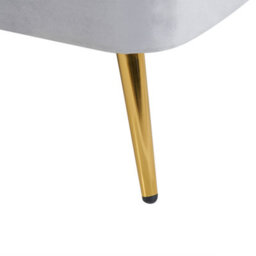 Beliani Right-Hand Chaise Longue Allier Velvet Light Grey - thumbnail 9
