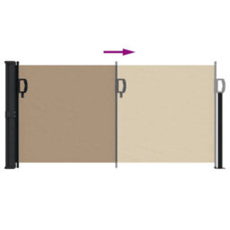 Walplus Retractable Side Awning Garden Sun Shade Canopy Gazebo For Back Door, Porch, Patio Taupe 100X300 Cm - thumbnail 5