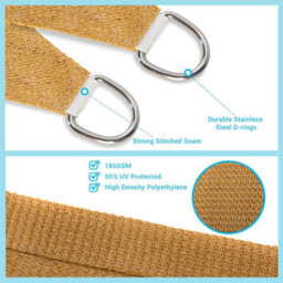 Beige 2X2.5M Rectangular Shade Sail Uv Resistant - thumbnail 4