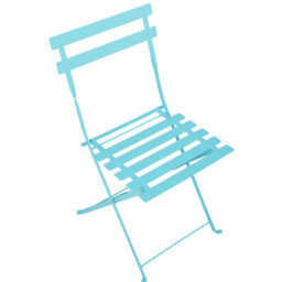 Beliani Blue Metal Folding 3-Piece Bistro Set With Slatted Chairs - Compact Balcony Table And 2 Chairs - thumbnail 7