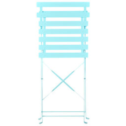 Beliani Blue Metal Folding 3-Piece Bistro Set With Slatted Chairs - Compact Balcony Table And 2 Chairs - thumbnail 1