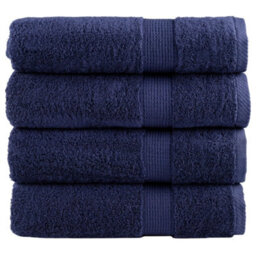 Berkfield Premium Hand Towels Solund 4Pcs Navy Blue 50X100Cm 600Gsm