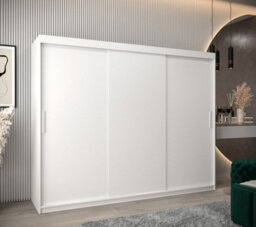 Arte Tokyo Contemporary 3 Sliding Door Wardrobe 9 Shelves 2 Rails White Matt (H)2000mm (W)2500mm (D)620mm - thumbnail 2
