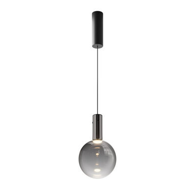 Luminosa Lighting Luminosa Nebula Modern 20Cm Globe Pendant Ceiling Light Black 3000K 400Lm Smoky Shade - image 1