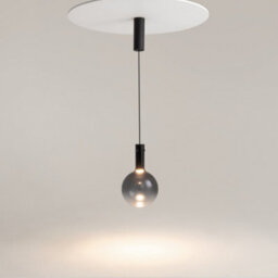 Luminosa Lighting Luminosa Nebula Modern 20Cm Globe Pendant Ceiling Light Black 3000K 400Lm Smoky Shade - thumbnail 2