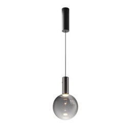 Luminosa Lighting Luminosa Nebula Modern 20Cm Globe Pendant Ceiling Light Black 3000K 400Lm Smoky Shade - thumbnail 1