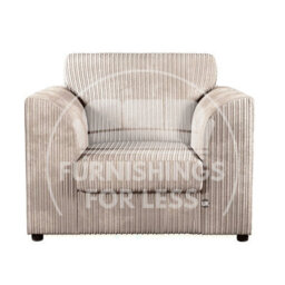 Furnishings For Less UK Luxor Jumbo Cord 2 + 1 + 1 Fabric 3 Piece Sofa Suite - Scatter Back Cream - thumbnail 2