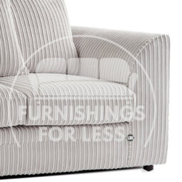 Furnishings For Less UK Luxor Jumbo Cord 2 + 1 + 1 Fabric 3 Piece Sofa Suite - Scatter Back Cream - thumbnail 3