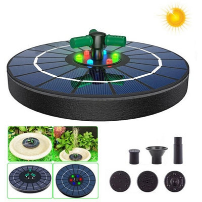 Solar Fountain Pump 6W Panel 400Lh Battery Backup Water Pump With Led Light 4W With Led - image 1