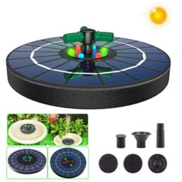 Solar Fountain Pump 6W Panel 400Lh Battery Backup Water Pump With Led Light  4W With Led