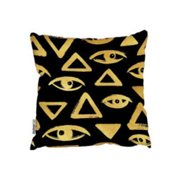 Andrew Lee Gold Brush Drawn Eyes And Triangle (Outdoor Cushion) / 60Cm X 60Cm - thumbnail 3