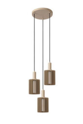 Lucide Lambres Pendant Light - 3Xe27 - Taupe - thumbnail 3