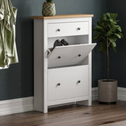 Lassic Vida Designs Arlington 2 Door 1 Drawer White Shoe Storage Cabinet
