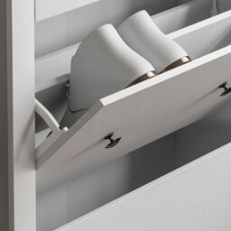 Lassic Vida Designs Arlington 2 Door 1 Drawer White Shoe Storage Cabinet - thumbnail 5