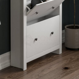 Lassic Vida Designs Arlington 2 Door 1 Drawer White Shoe Storage Cabinet - thumbnail 4