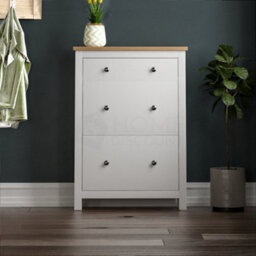 Lassic Vida Designs Arlington 2 Door 1 Drawer White Shoe Storage Cabinet - thumbnail 6