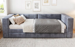 Btm 3Ft Single Upholstered Daybed Sofa, Velvet Bed With Side Storage  2 Drawers, 90X190Cm, Grey, Easy Assembly - thumbnail 7