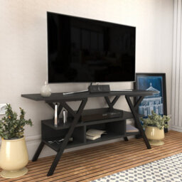 Decorotika Minerva Tv Stand Tv Unit For Tv's Up To 55 Inch Black And Anthracite - thumbnail 3