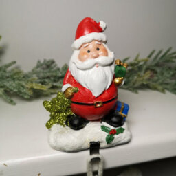 Samuel Alexander 13Cm Premier Christmas Stocking Hanger Decoration In Santa Design - thumbnail 1