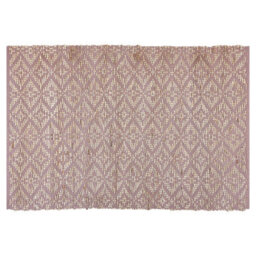 Wyld And Coco Handwoven Cotton Jute Geometric Area Rug Pink Beige 140 X 200 Cm - thumbnail 1